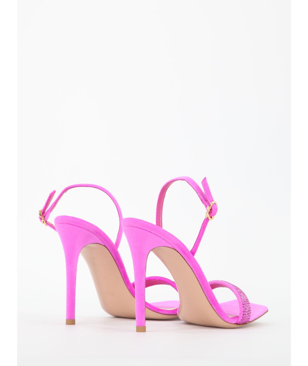 GIANVITO ROSSI Розовые кожаные босоножки, фото 3