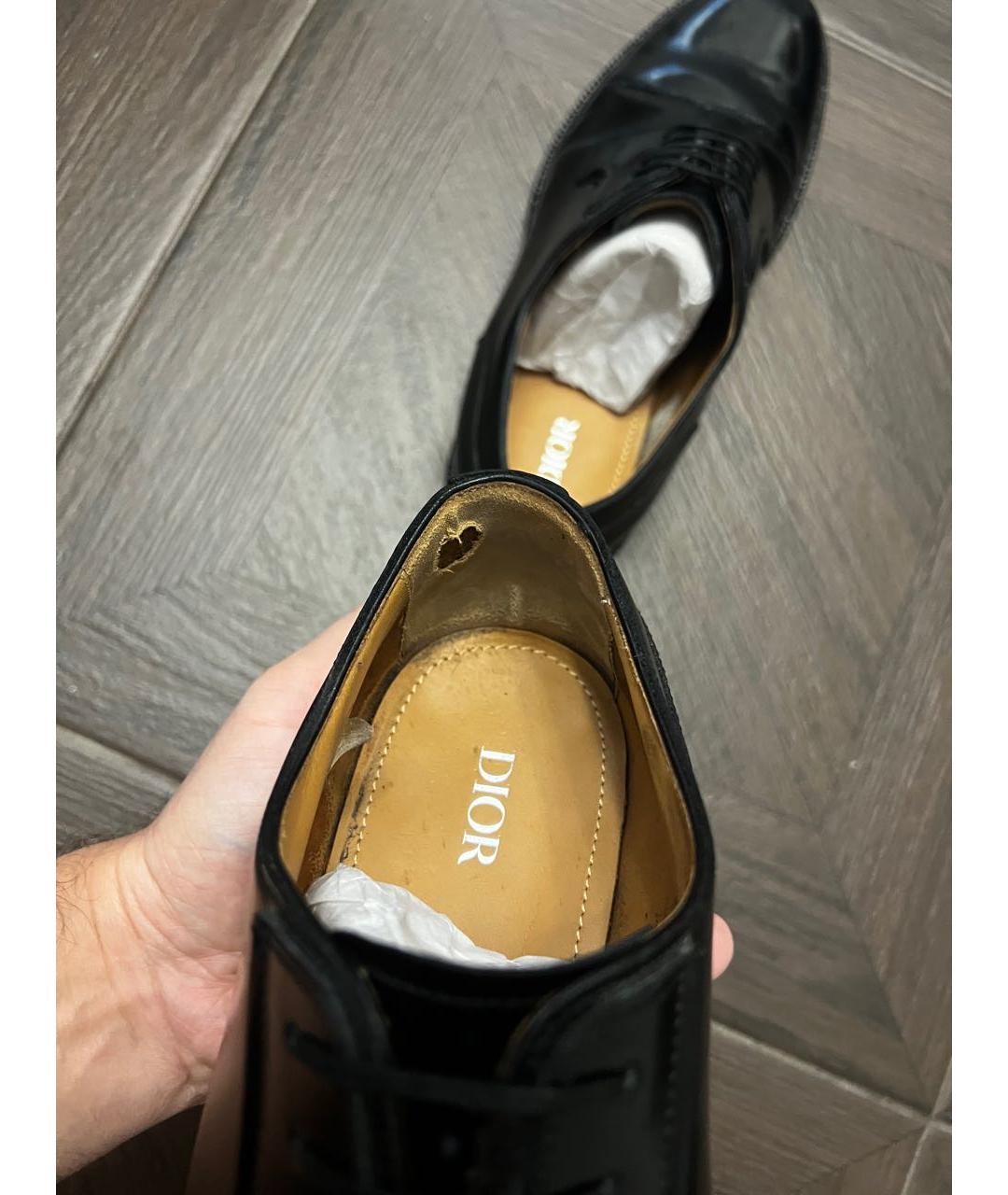 CHRISTIAN DIOR Черные туфли из лакированной кожи, фото 4