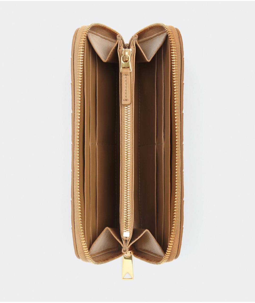 BOTTEGA VENETA Бежевый кожаный кошелек, фото 2