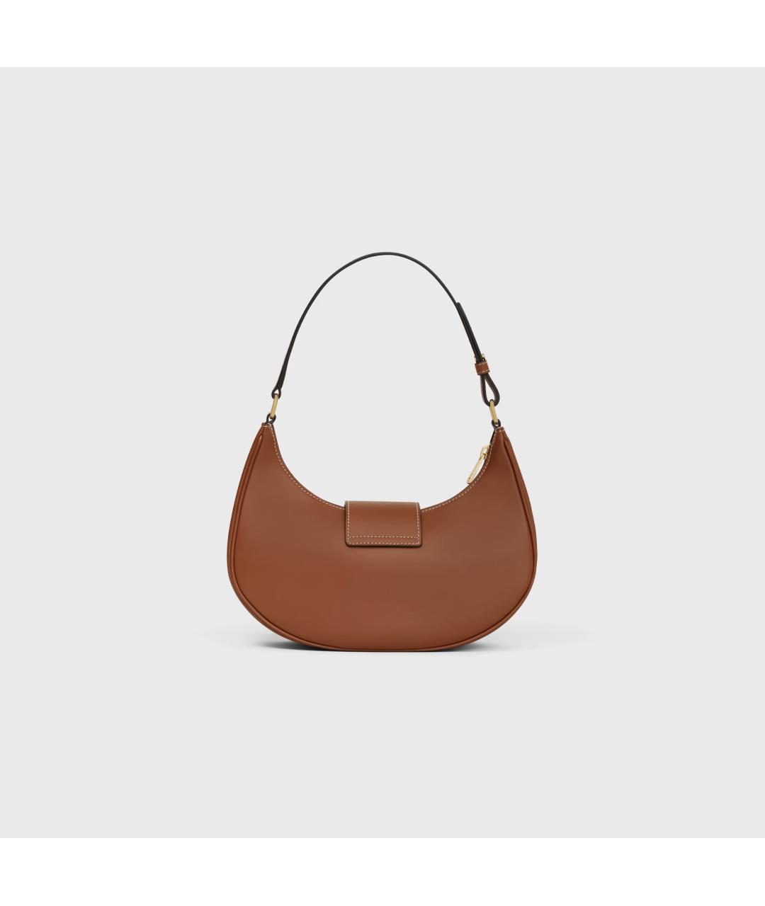 CELINE Коричневая кожаная сумка через плечо, фото 4