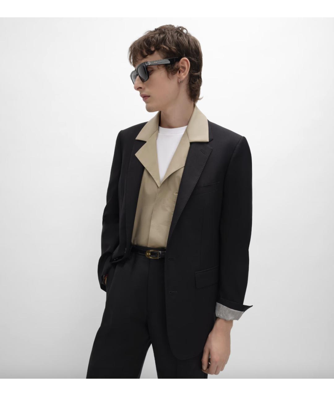 CELINE Черный шерстяной пиджак, фото 4