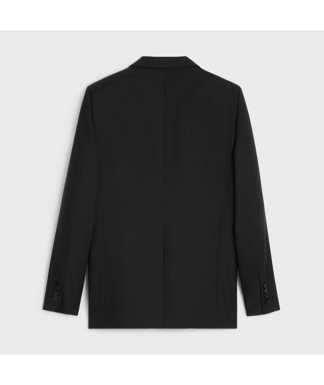 CELINE Черный шерстяной пиджак, фото 2