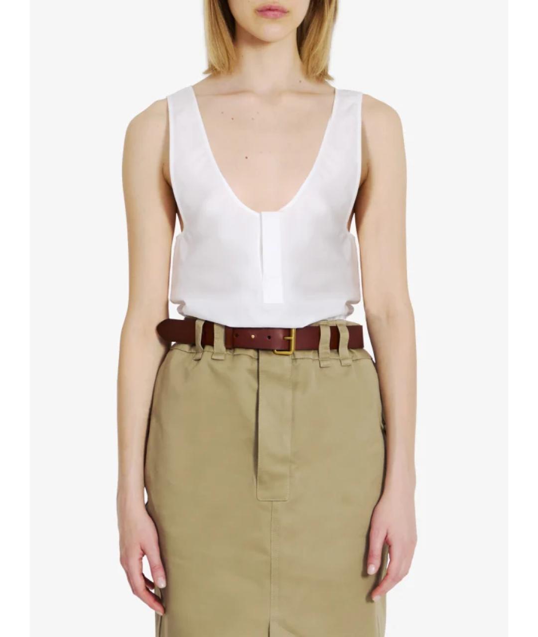 SAINT LAURENT Белая шелковая майка, фото 2