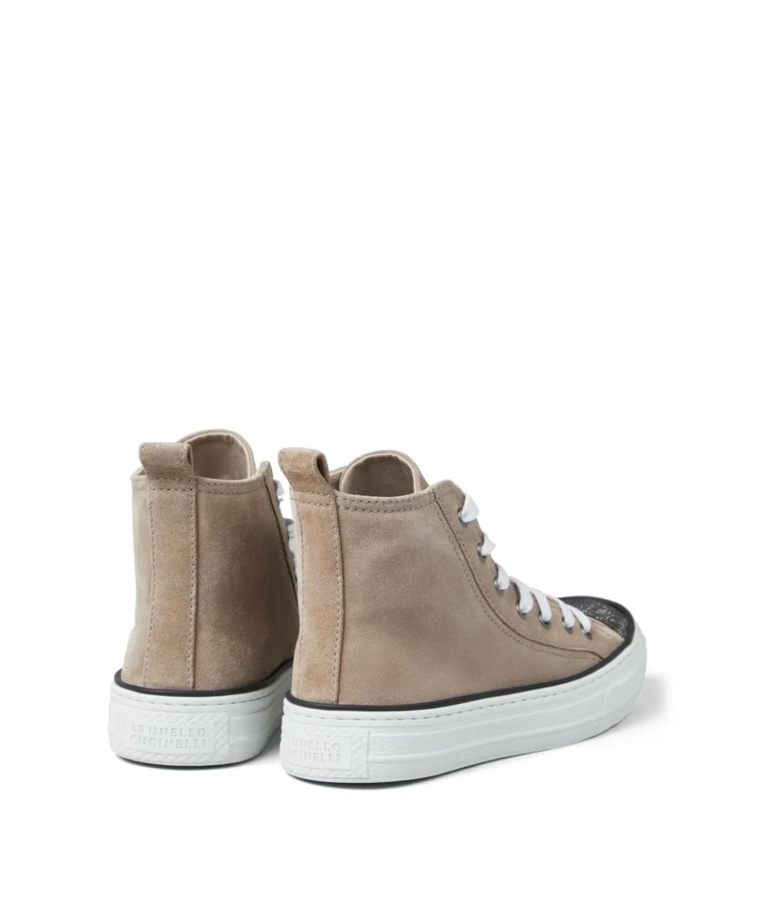 BRUNELLO CUCINELLI Бежевые замшевые кеды, фото 3