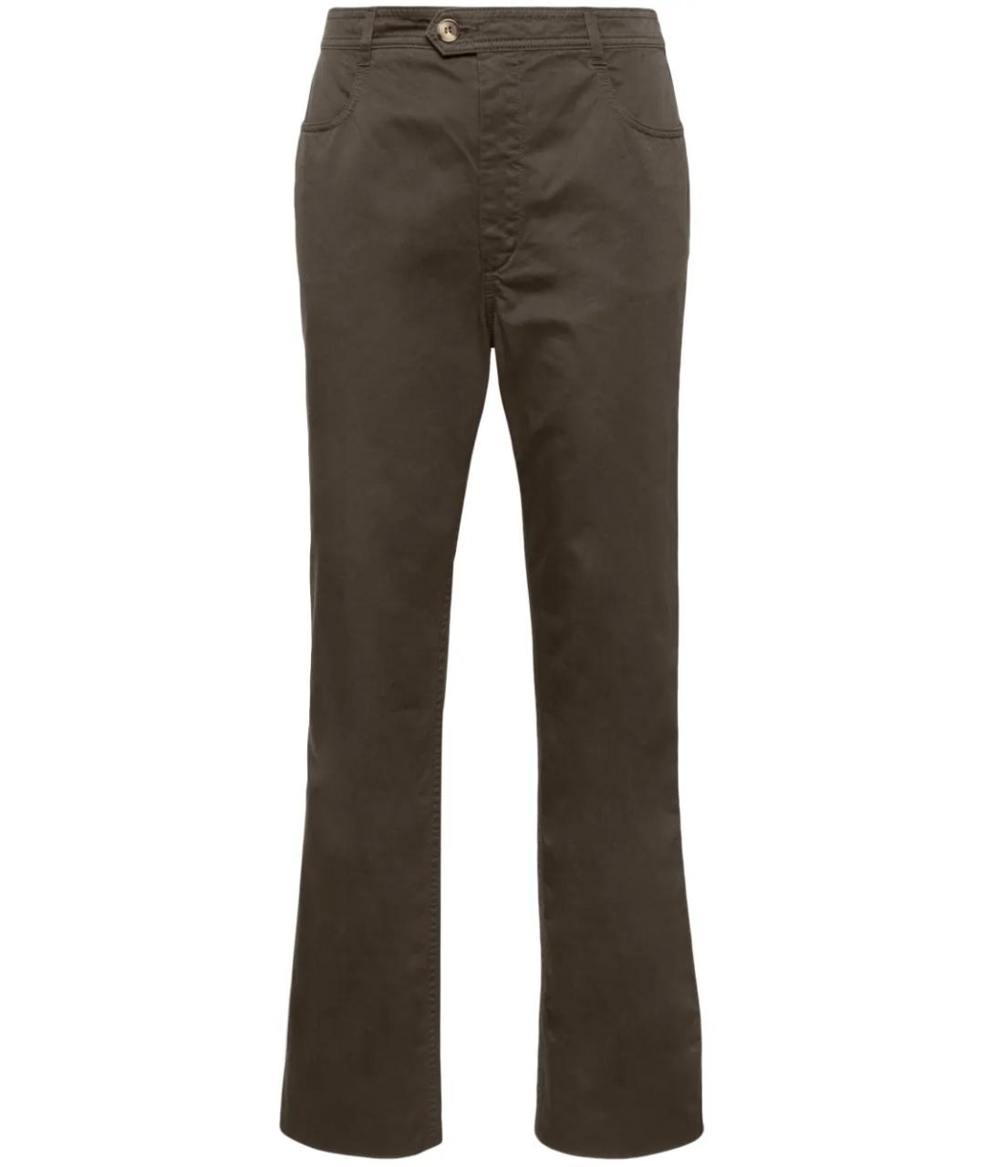 SAINT LAURENT Коричневые хлопковые джинсы клеш, фото 1