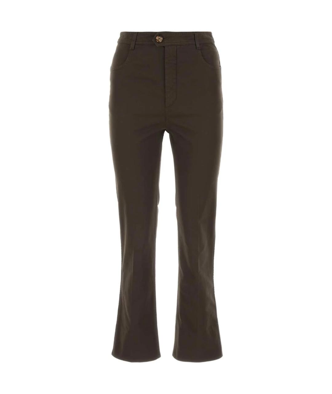 SAINT LAURENT Коричневые хлопковые джинсы клеш, фото 6