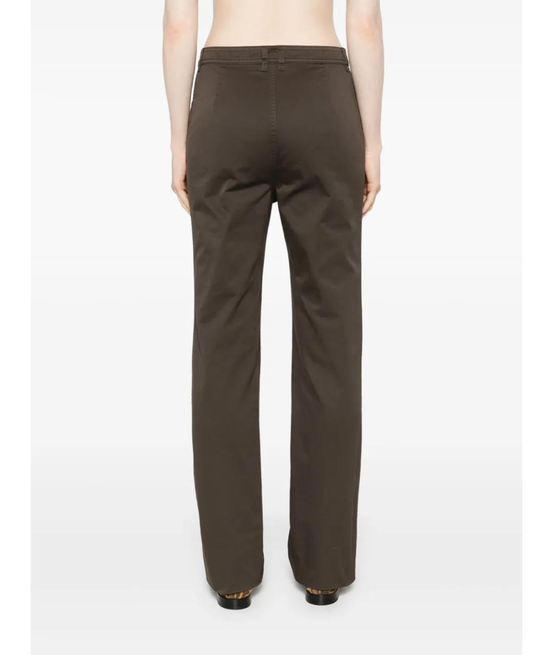 SAINT LAURENT Коричневые хлопковые джинсы клеш, фото 4