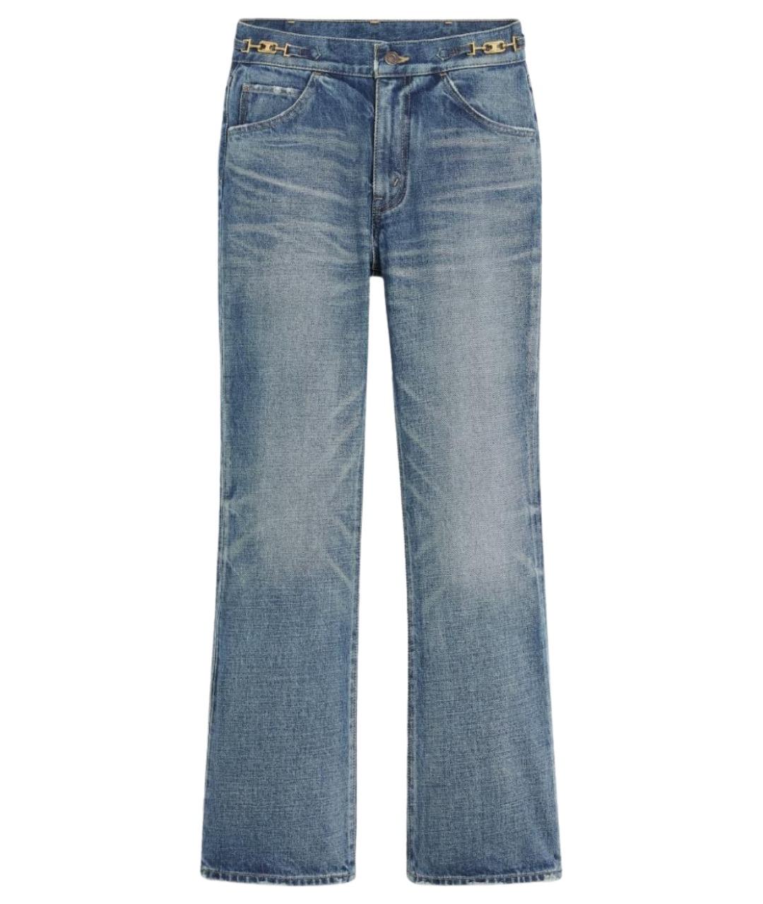 CELINE Синие хлопковые джинсы клеш, фото 1