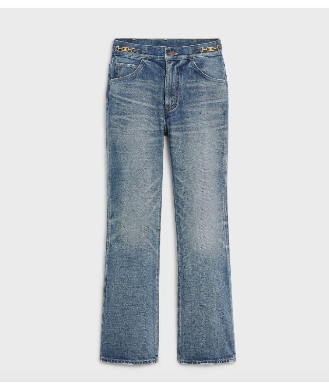 CELINE Синие хлопковые джинсы клеш, фото 6