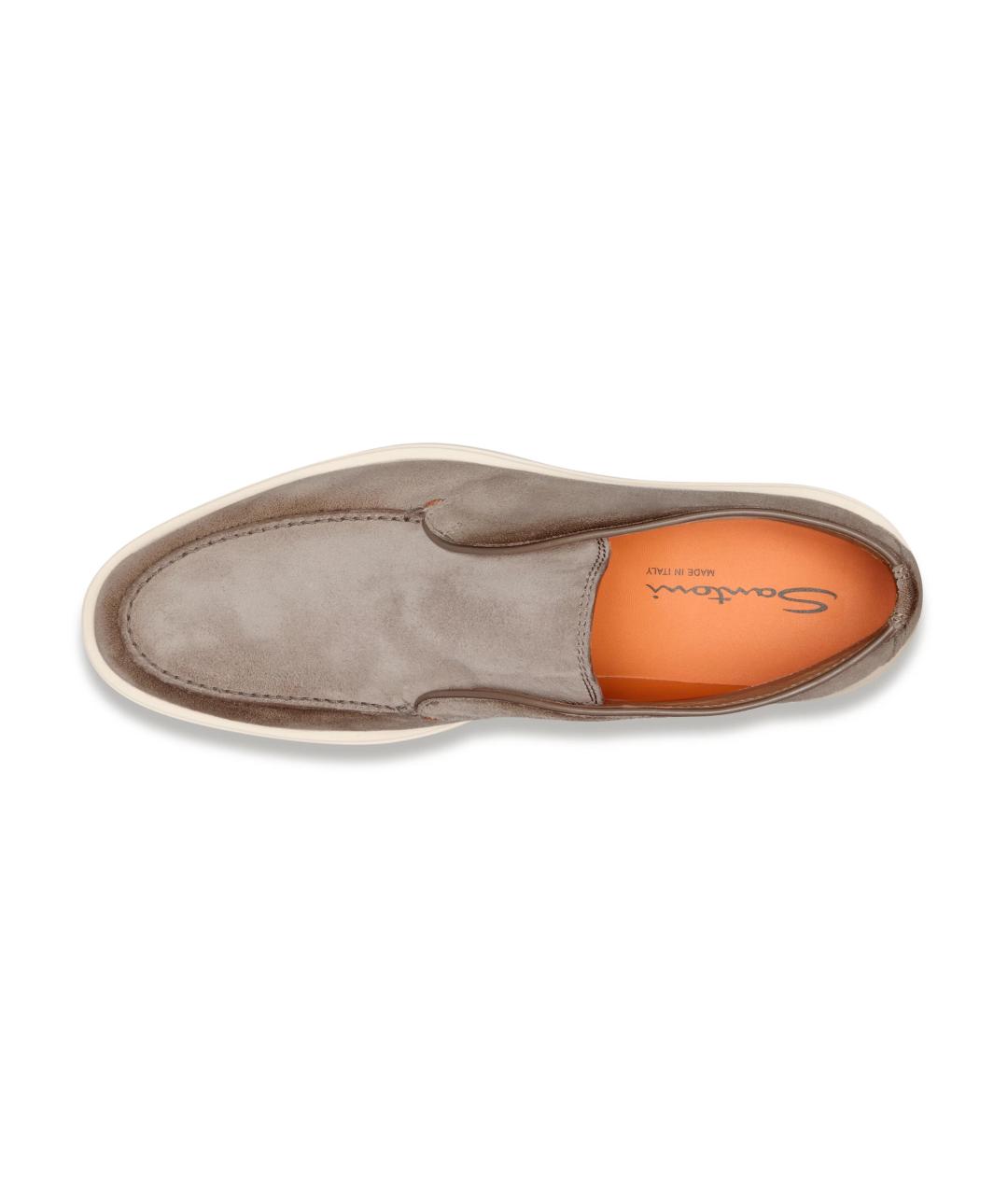 SANTONI Коричневые замшевые низкие ботинки, фото 6