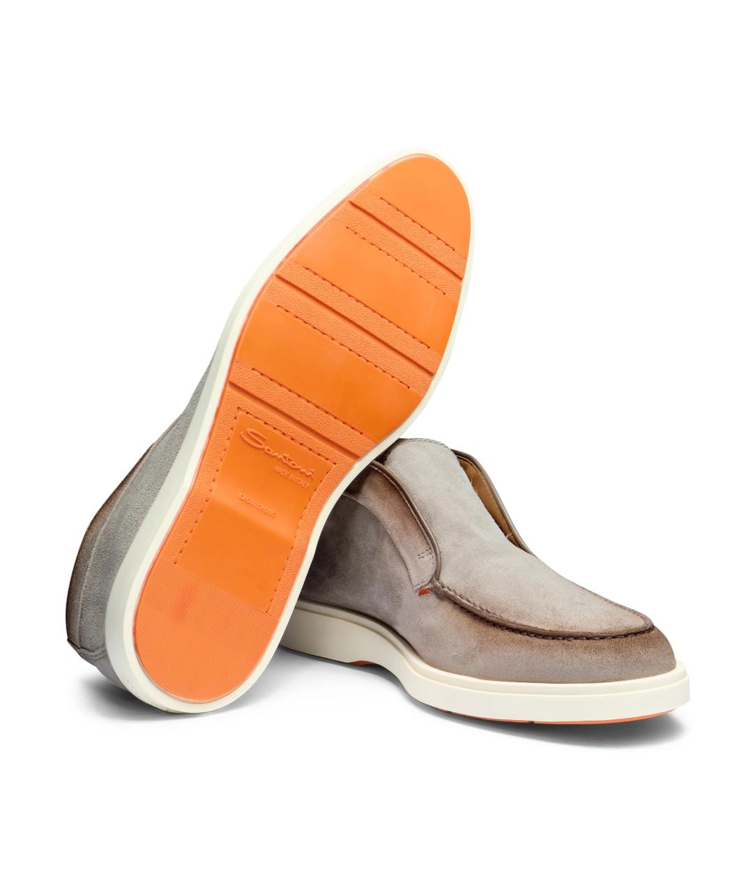 SANTONI Коричневые замшевые низкие ботинки, фото 5