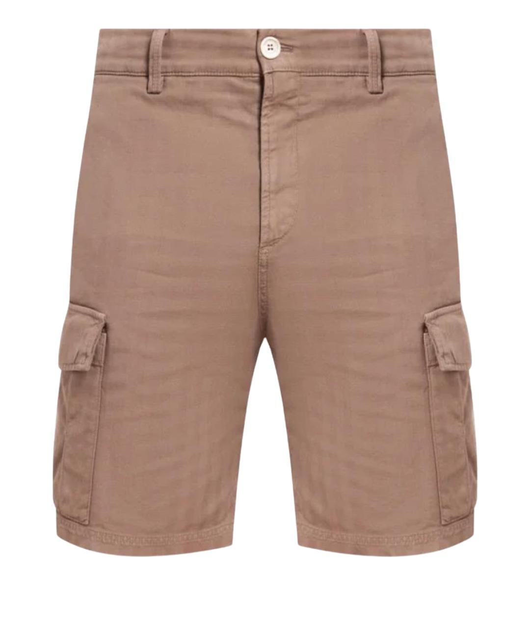 BRUNELLO CUCINELLI Коричневые хлопковые шорты, фото 1