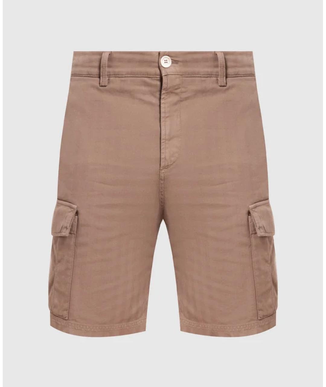 BRUNELLO CUCINELLI Коричневые хлопковые шорты, фото 5