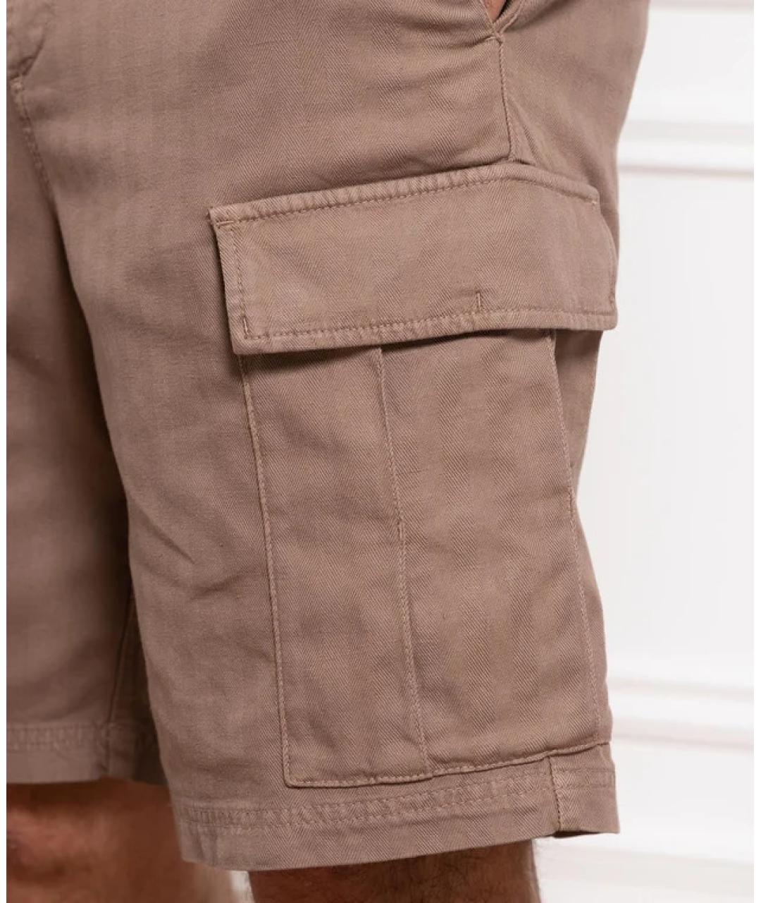 BRUNELLO CUCINELLI Коричневые хлопковые шорты, фото 3