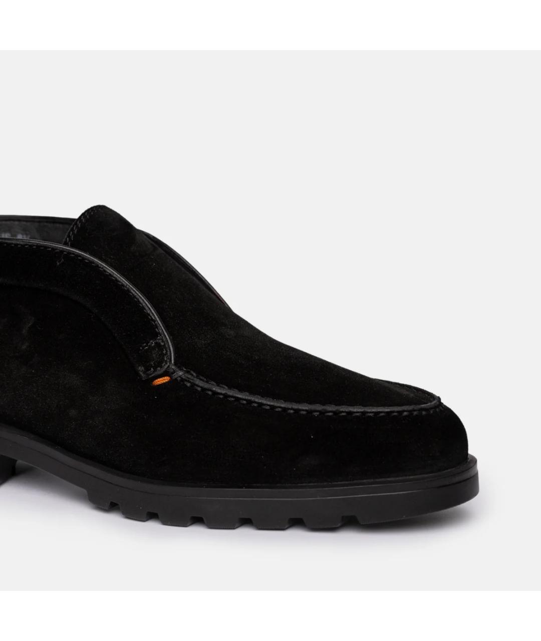 SANTONI Черные замшевые высокие ботинки, фото 4