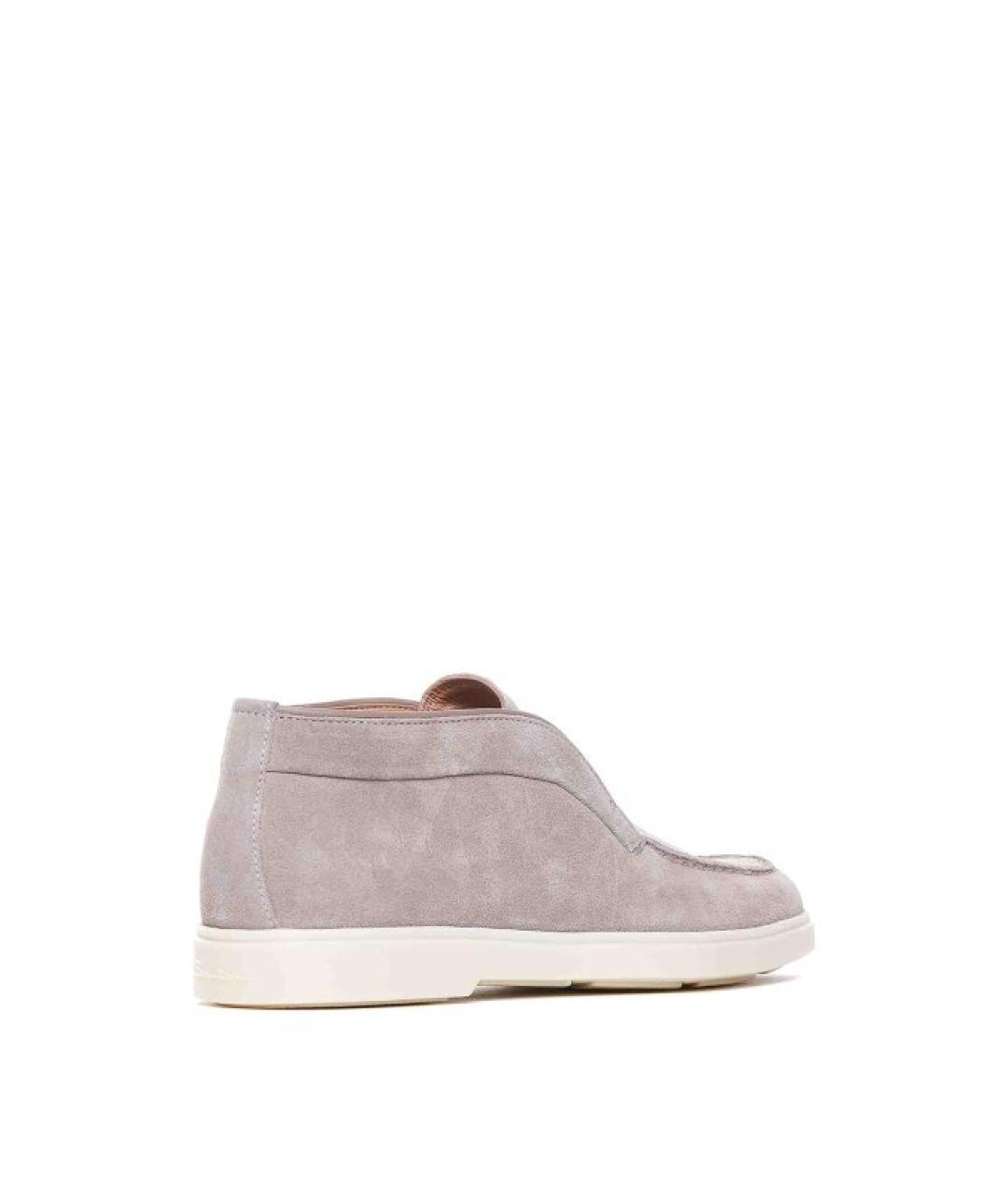 SANTONI Бежевые замшевые ботинки, фото 2