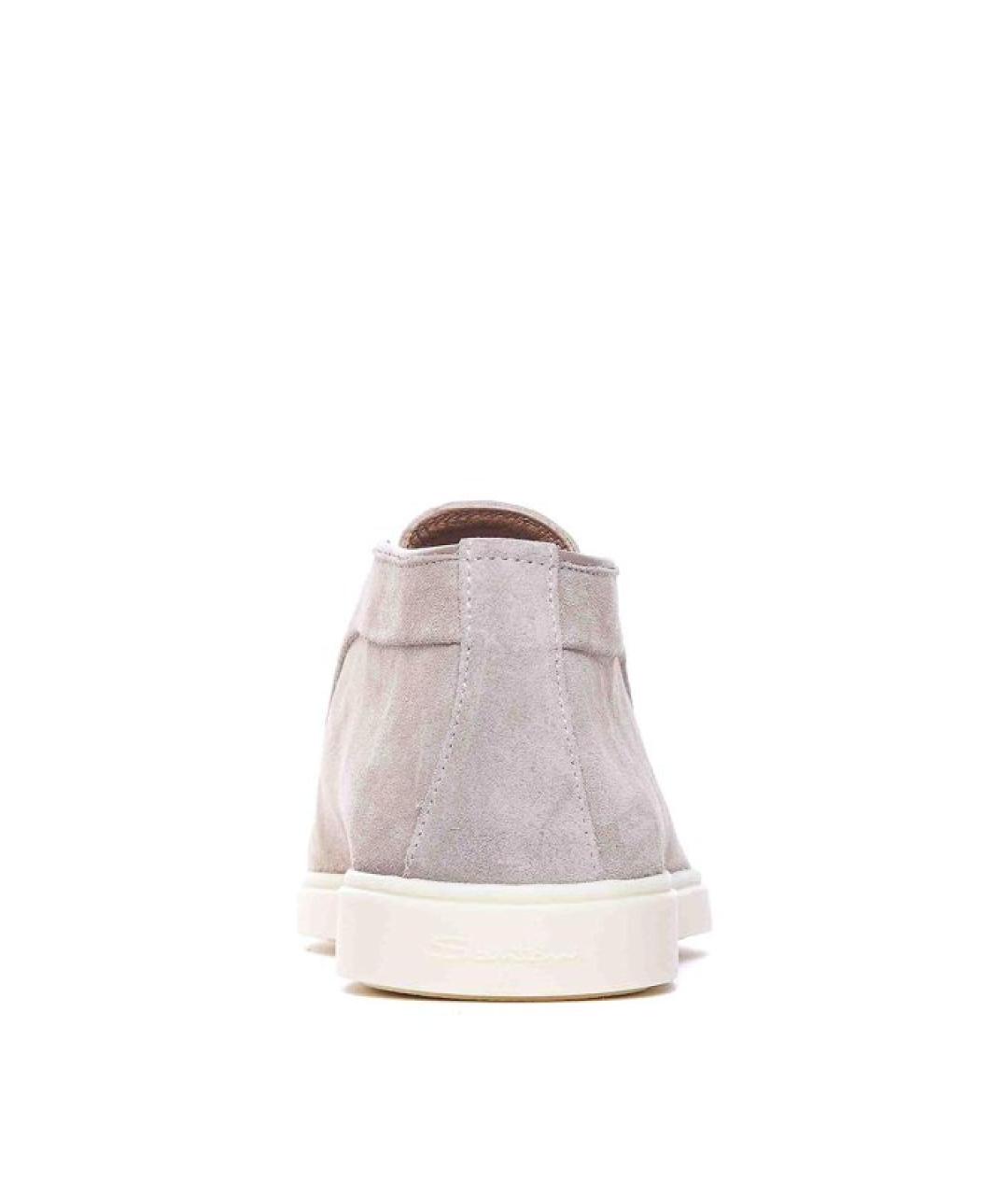 SANTONI Бежевые замшевые ботинки, фото 3