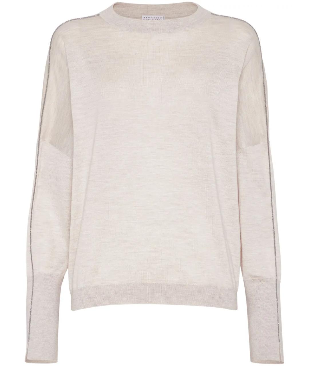 BRUNELLO CUCINELLI Бежевый кашемировый джемпер / свитер, фото 1