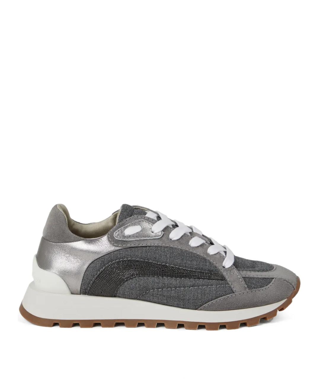 BRUNELLO CUCINELLI Серые замшевые кроссовки, фото 1