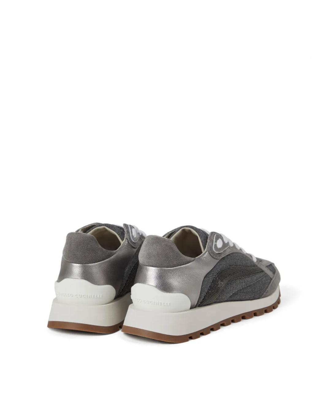 BRUNELLO CUCINELLI Серые замшевые кроссовки, фото 4