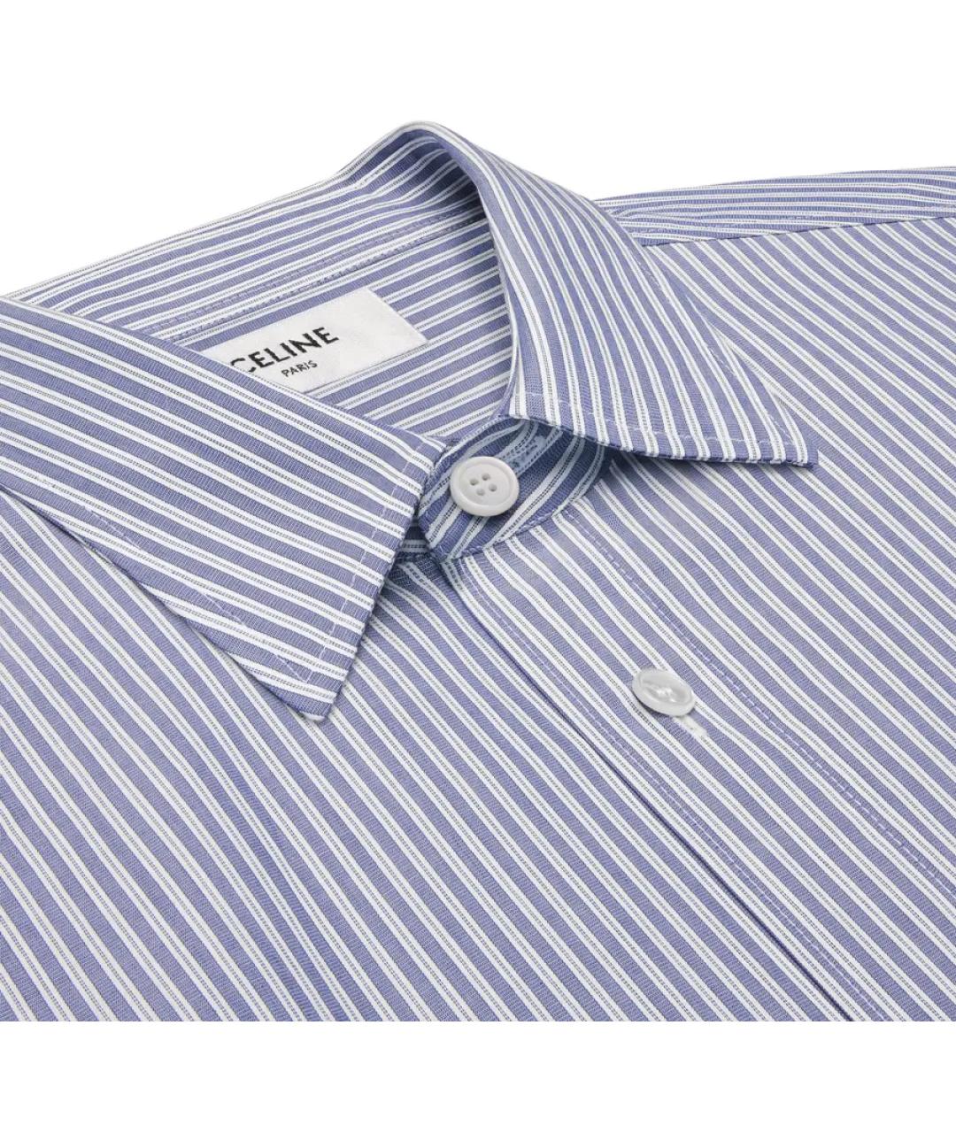 CELINE Голубая хлопковая кэжуал рубашка, фото 3