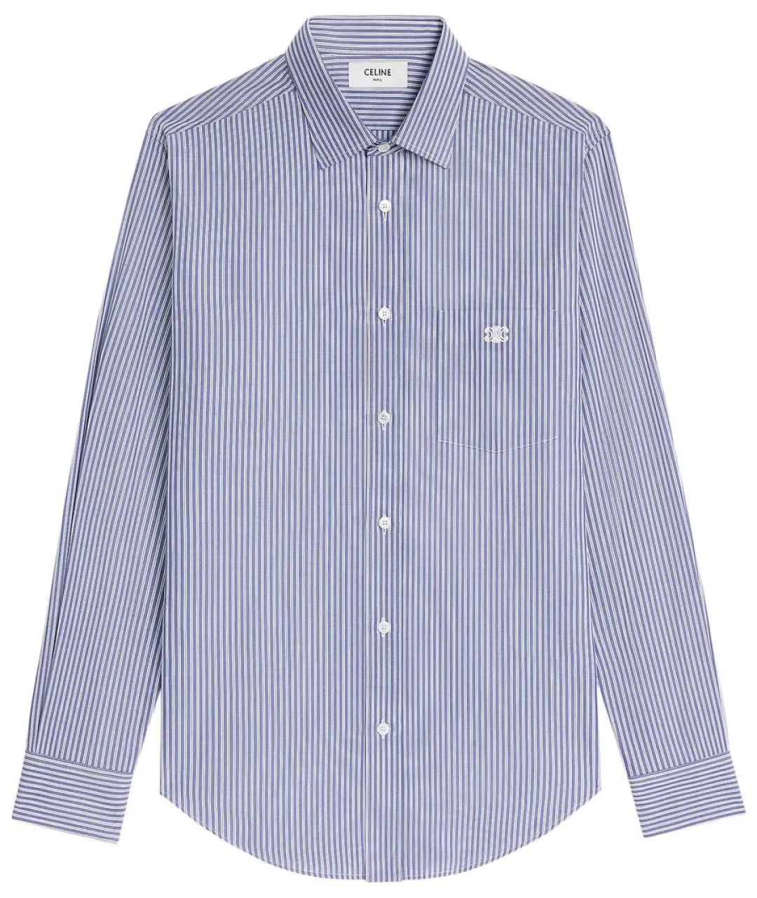 CELINE Голубая хлопковая кэжуал рубашка, фото 1