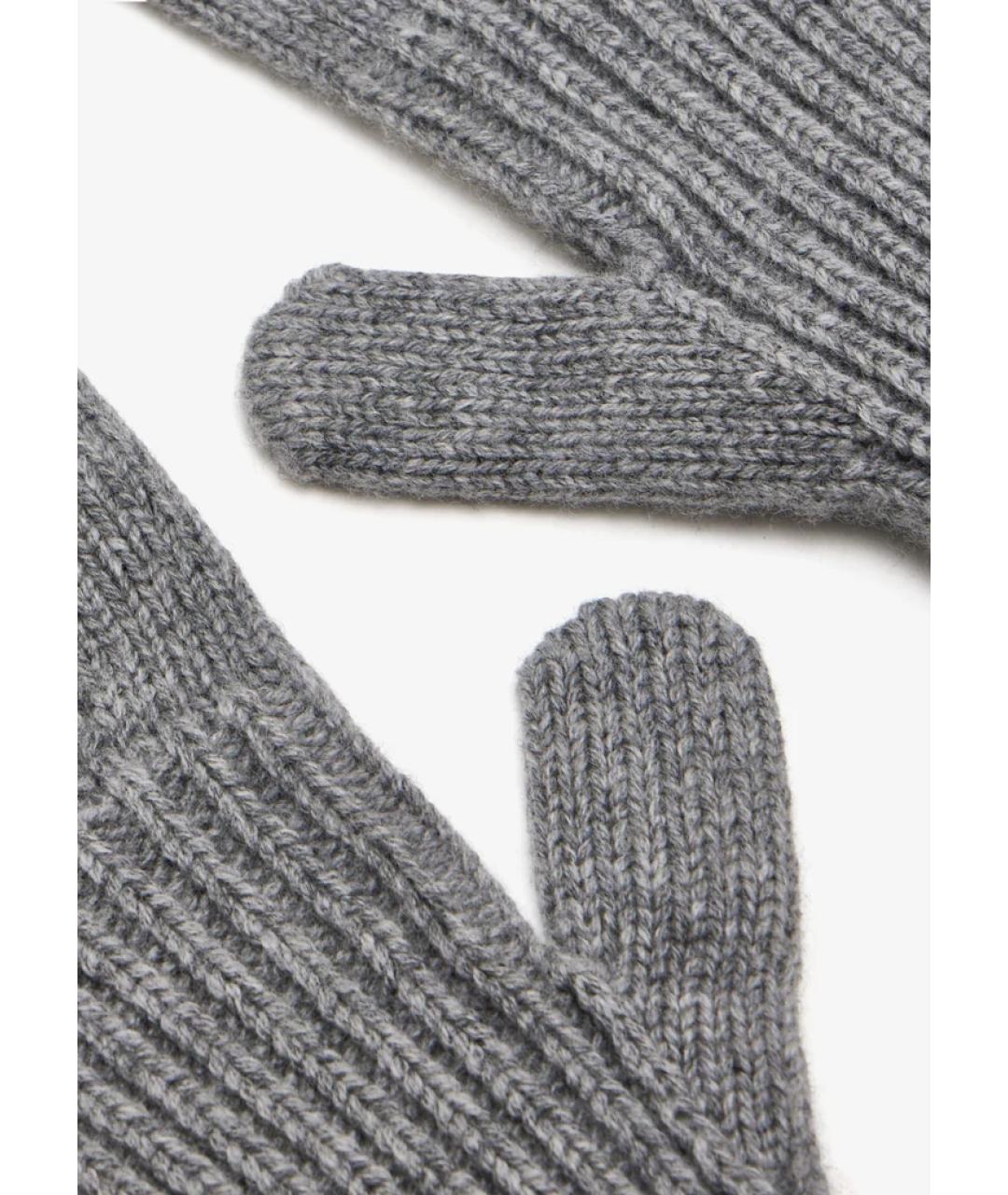 GUCCI Серые шерстяные перчатки, фото 5