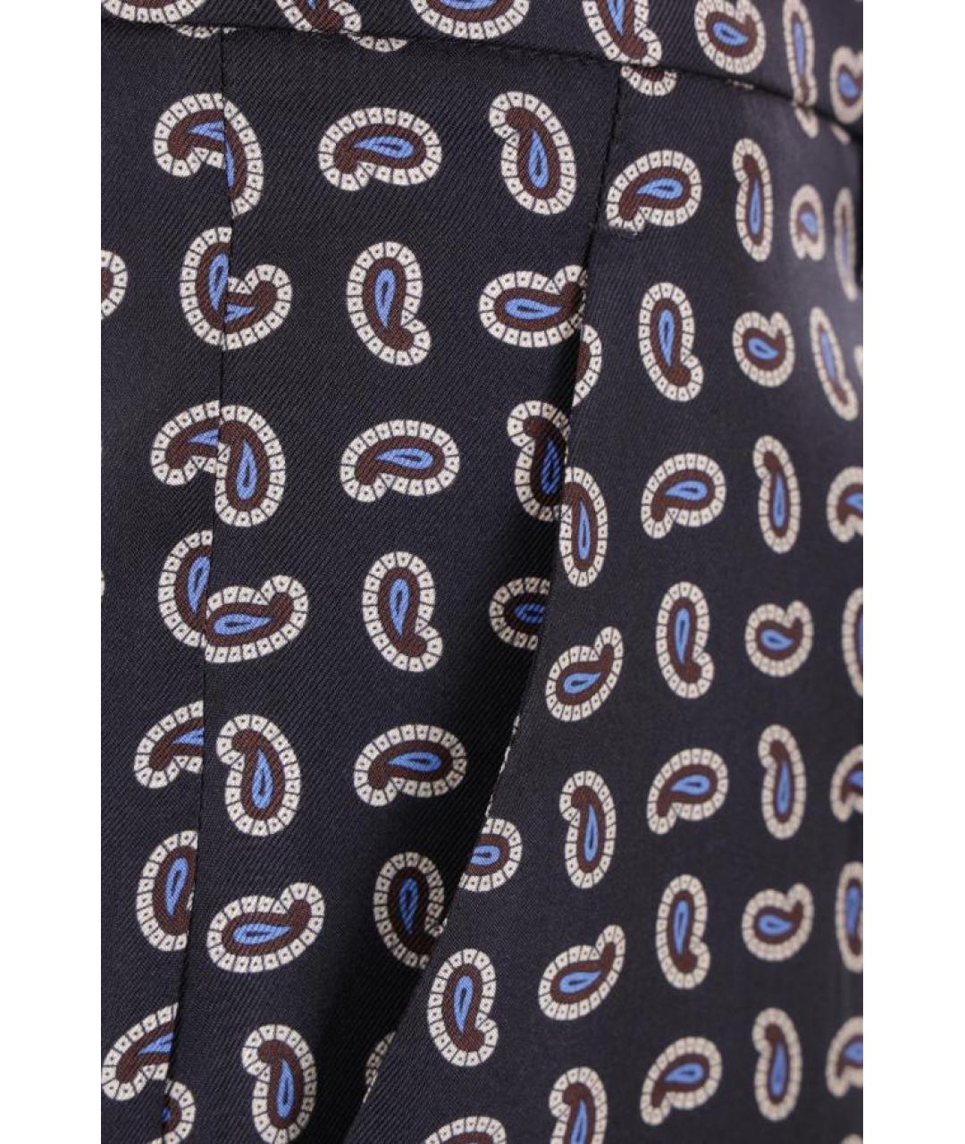 PRADA Темно-синие шелковые прямые брюки, фото 3