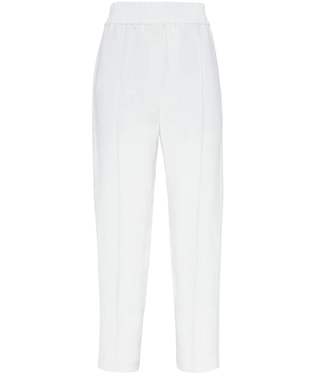BRUNELLO CUCINELLI Белые вискозные прямые брюки, фото 1