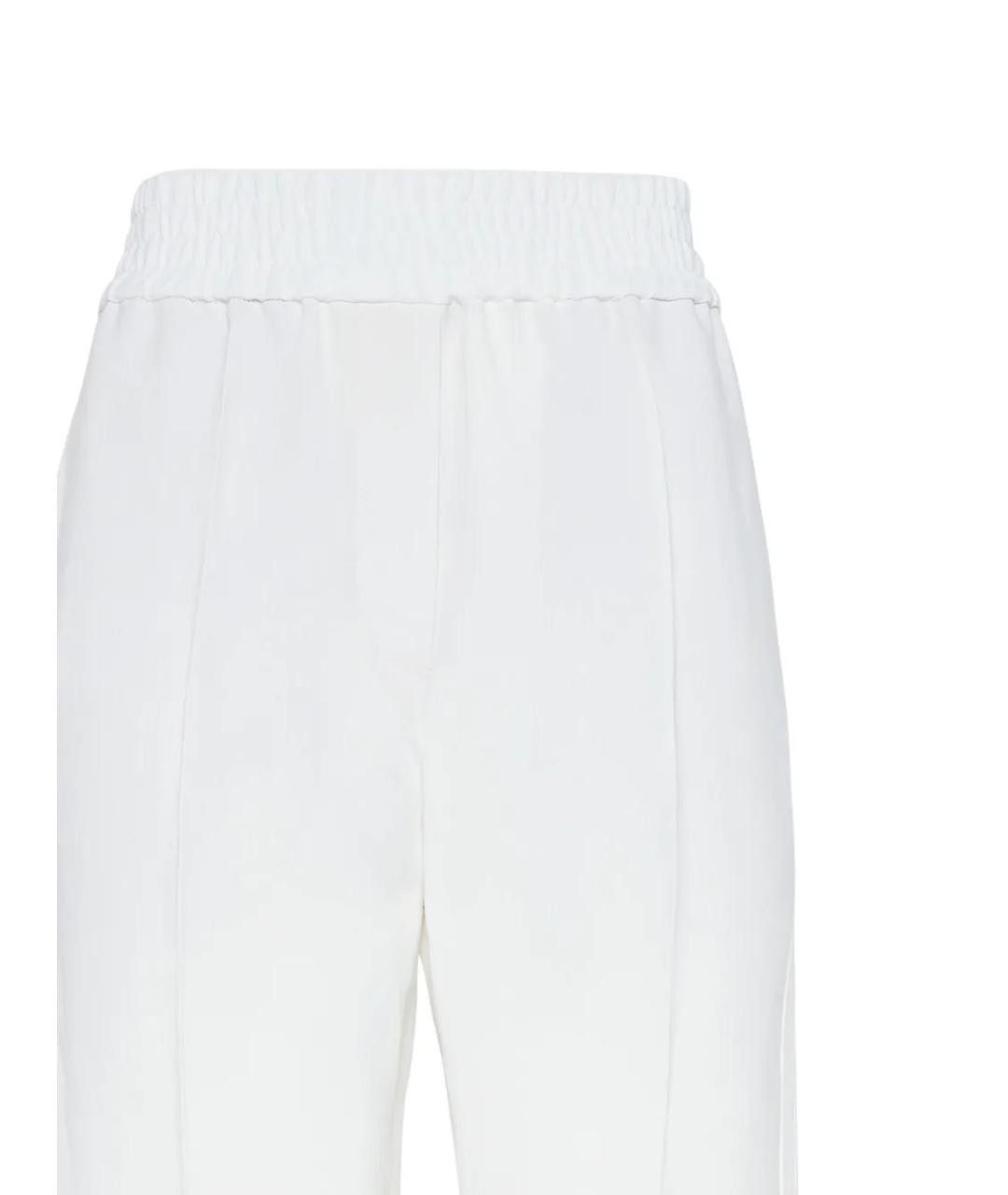 BRUNELLO CUCINELLI Белые вискозные прямые брюки, фото 3