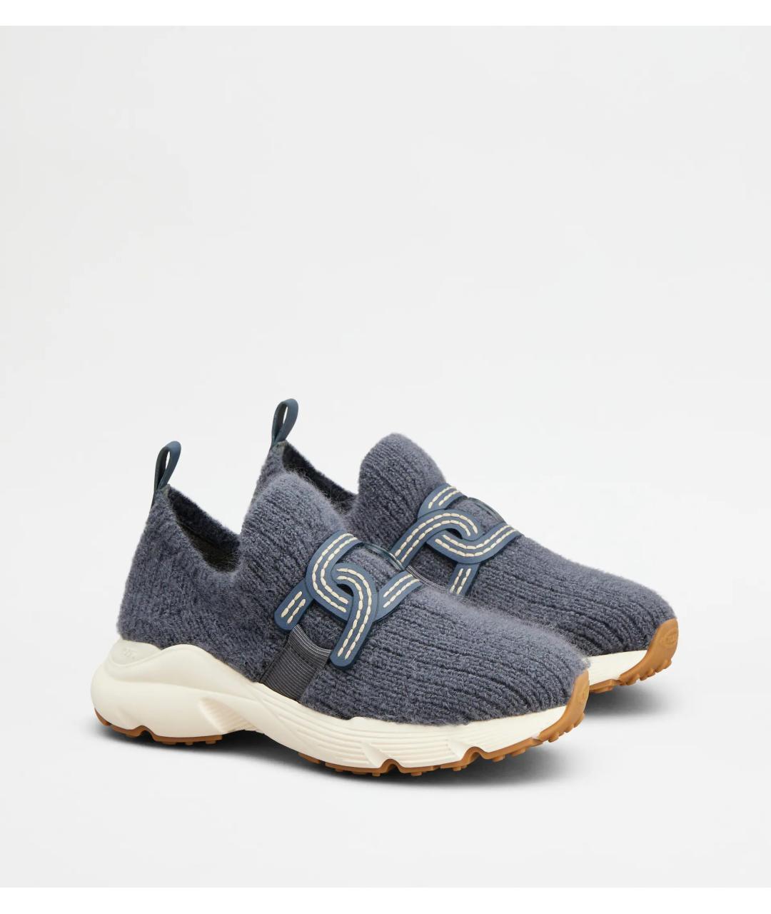 TOD'S Синие текстильные кроссовки, фото 2