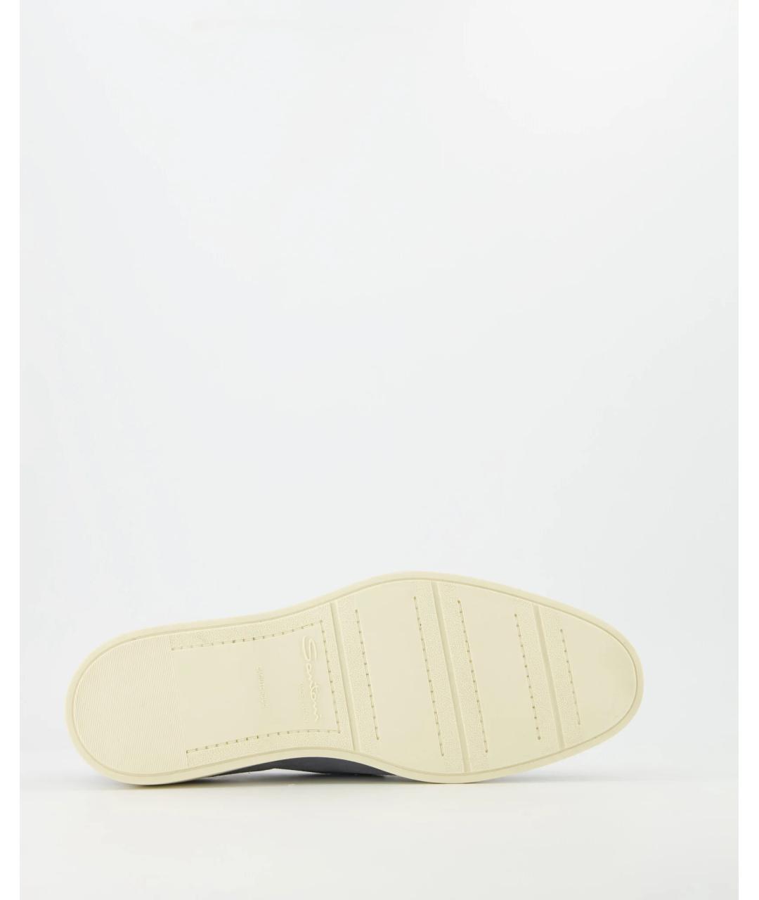 SANTONI Голубые замшевые лоферы, фото 4