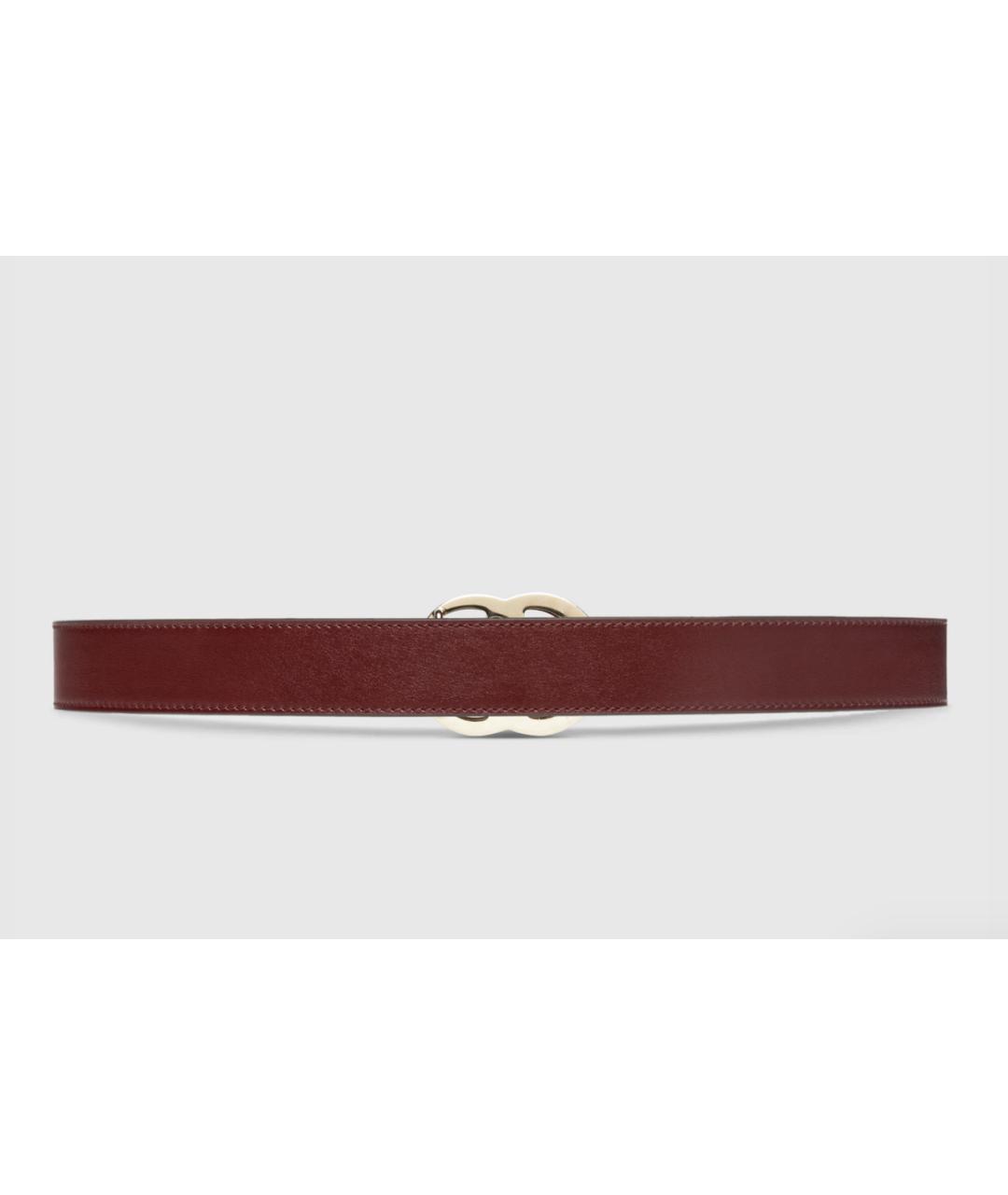 GUCCI Бордовый кожаный ремень, фото 4