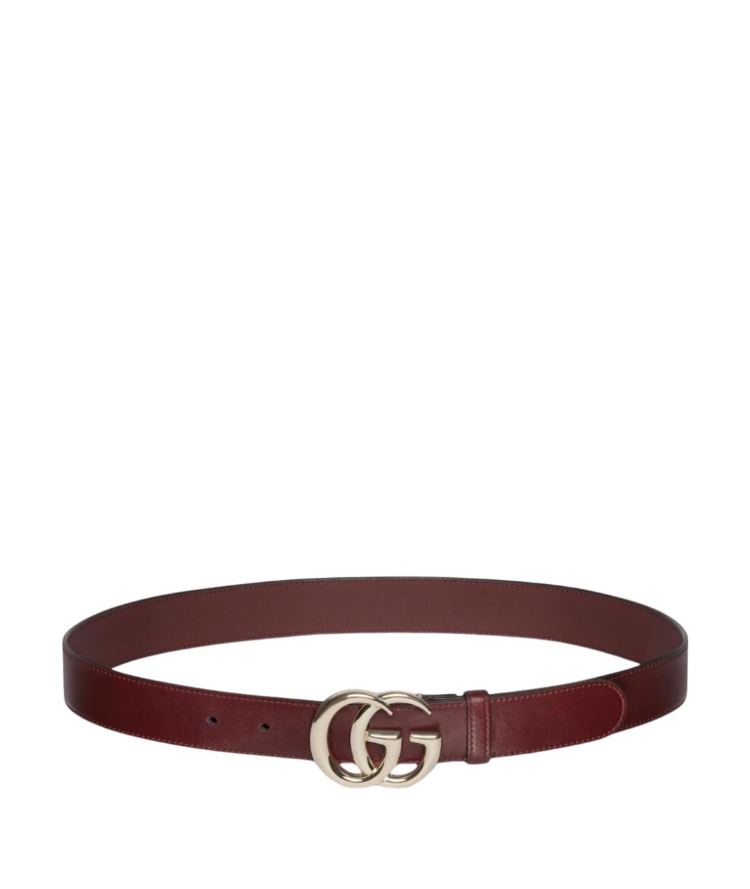 GUCCI Бордовый кожаный ремень, фото 1