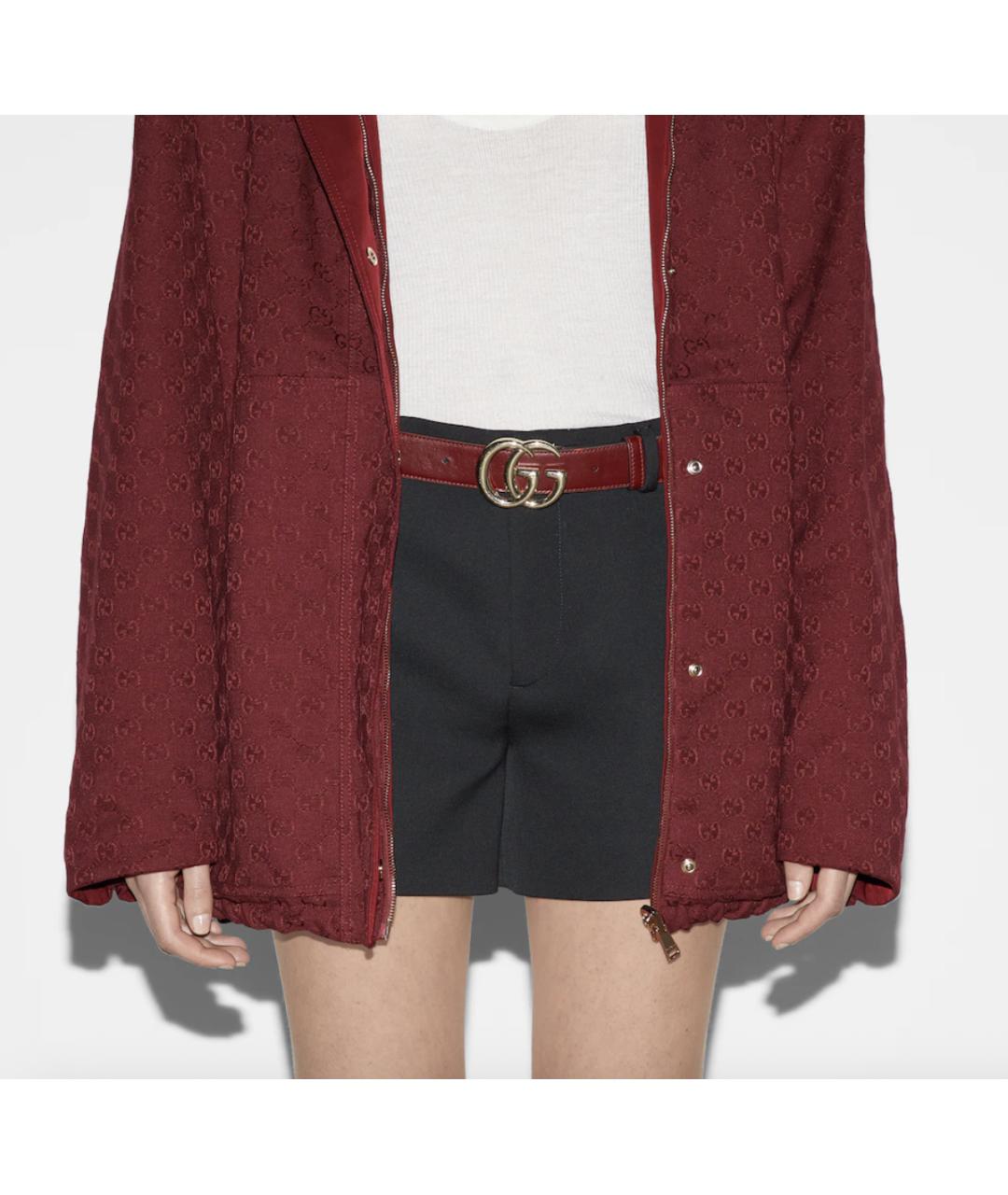 GUCCI Бордовый кожаный ремень, фото 3