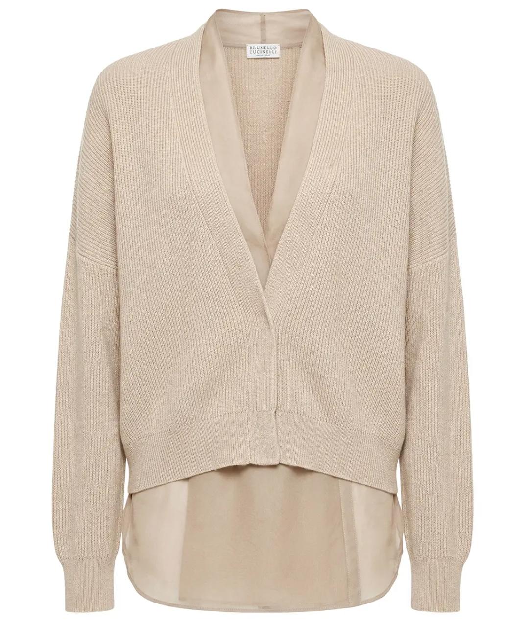 BRUNELLO CUCINELLI Бежевый хлопковый кардиган, фото 1
