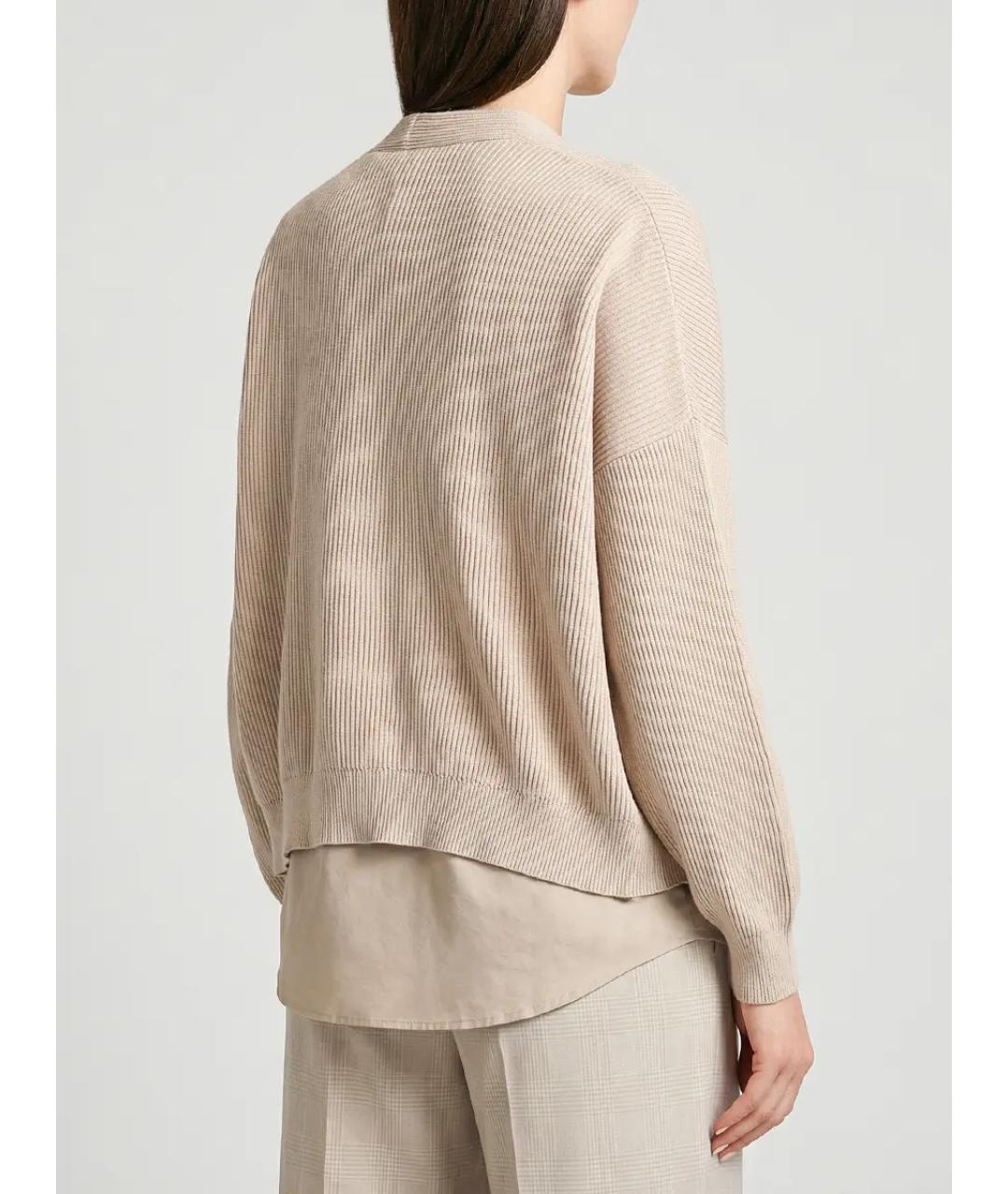 BRUNELLO CUCINELLI Бежевый хлопковый кардиган, фото 4