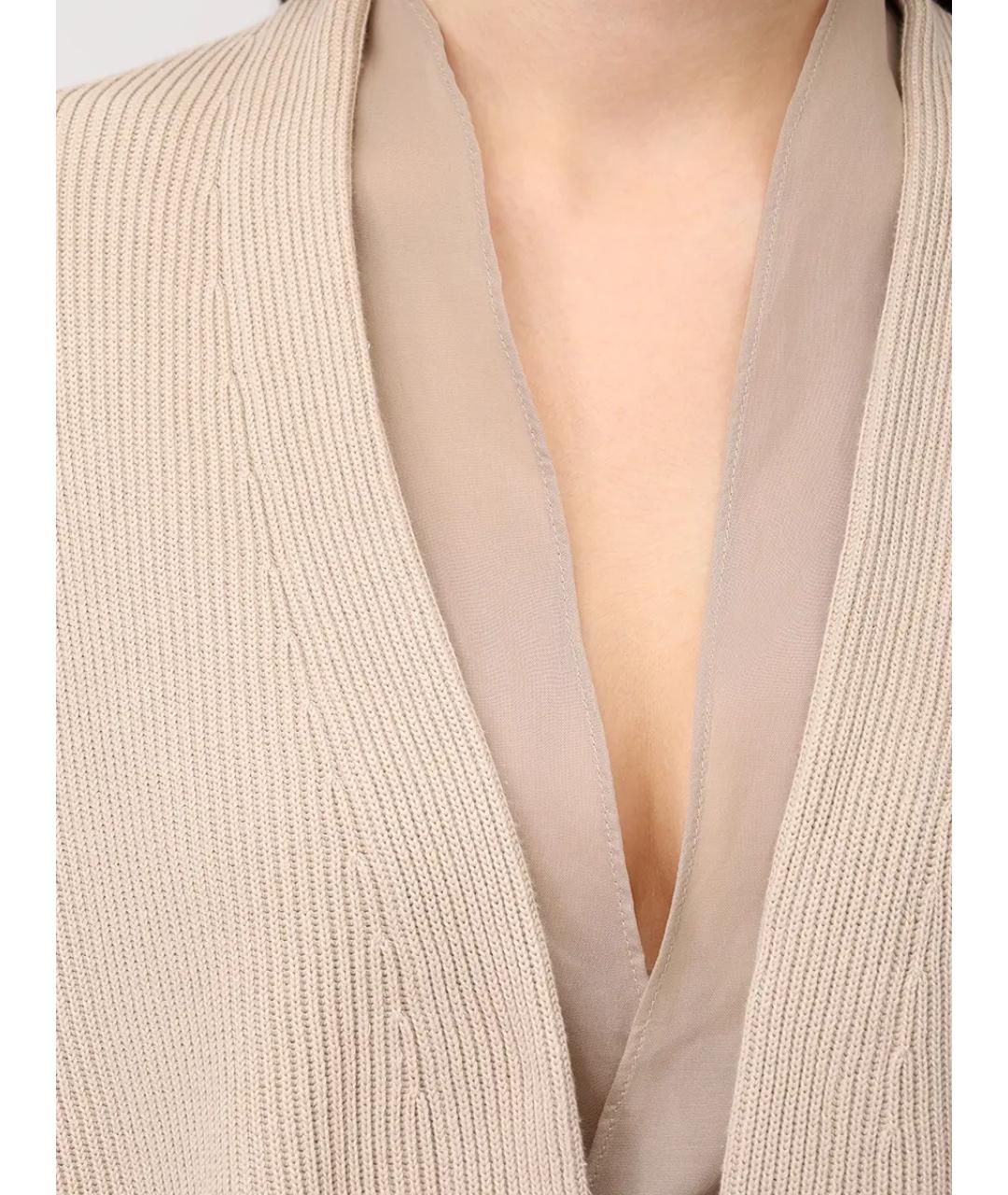 BRUNELLO CUCINELLI Бежевый хлопковый кардиган, фото 3