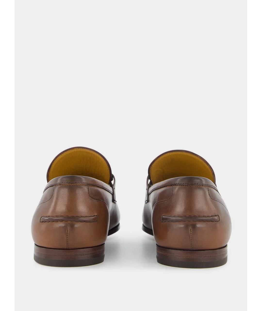 GUCCI Коричневые кожаные лоферы, фото 5