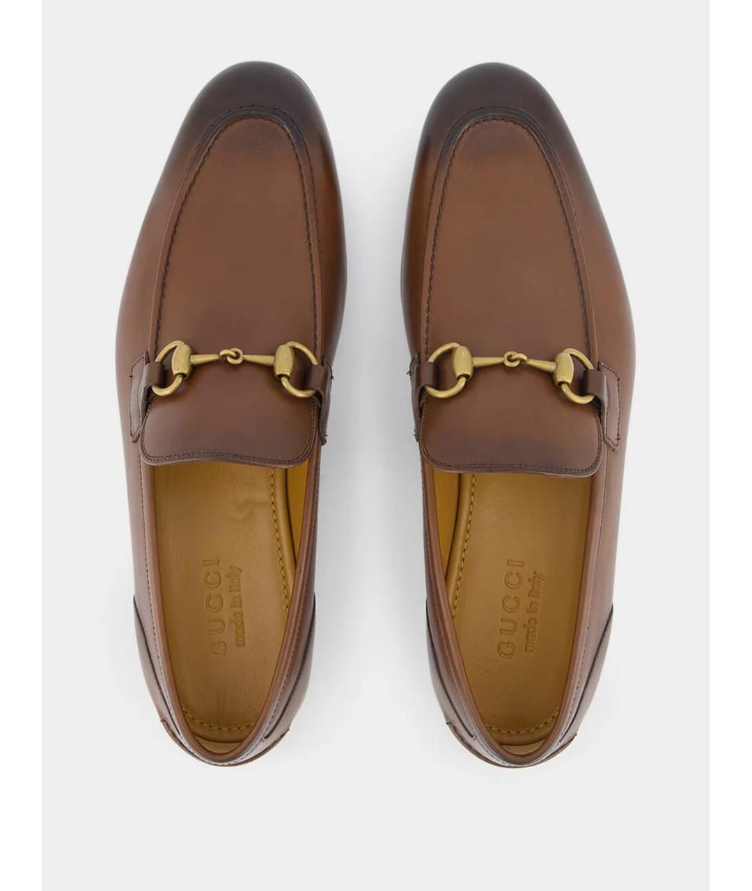 GUCCI Коричневые кожаные лоферы, фото 4