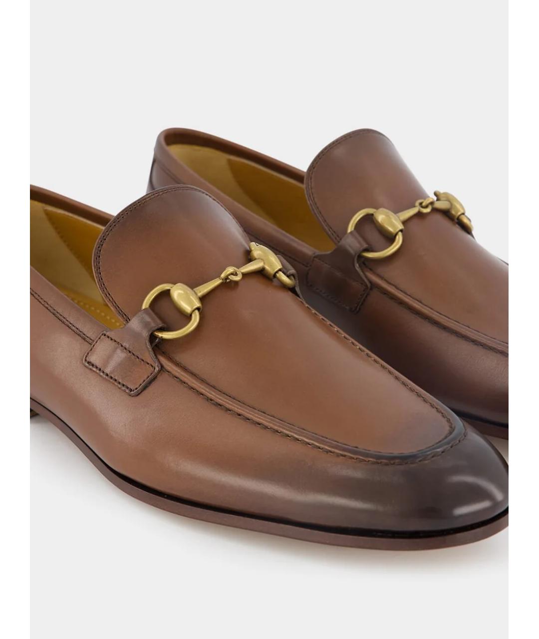 GUCCI Коричневые кожаные лоферы, фото 7