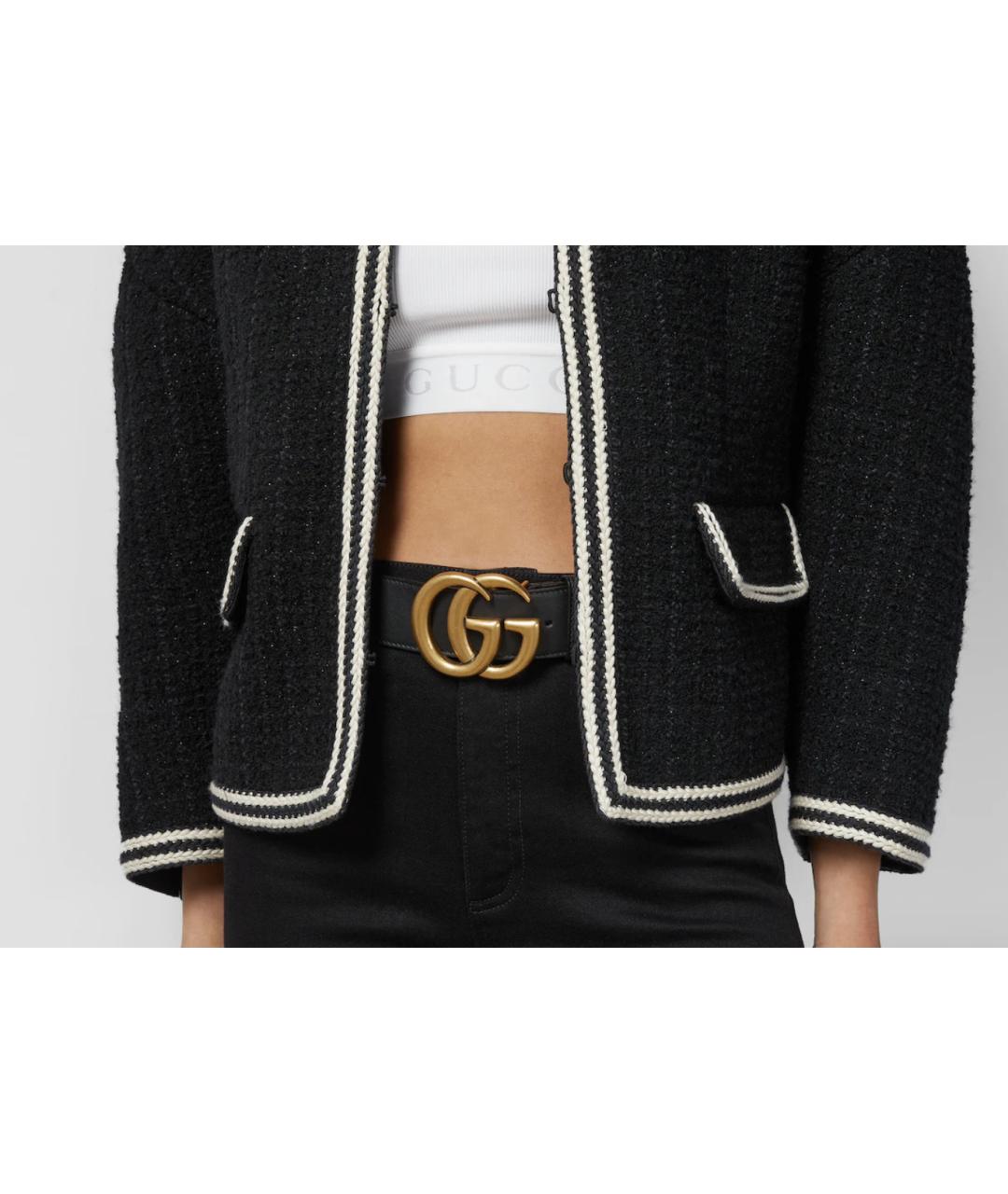 GUCCI Черный кожаный ремень, фото 4