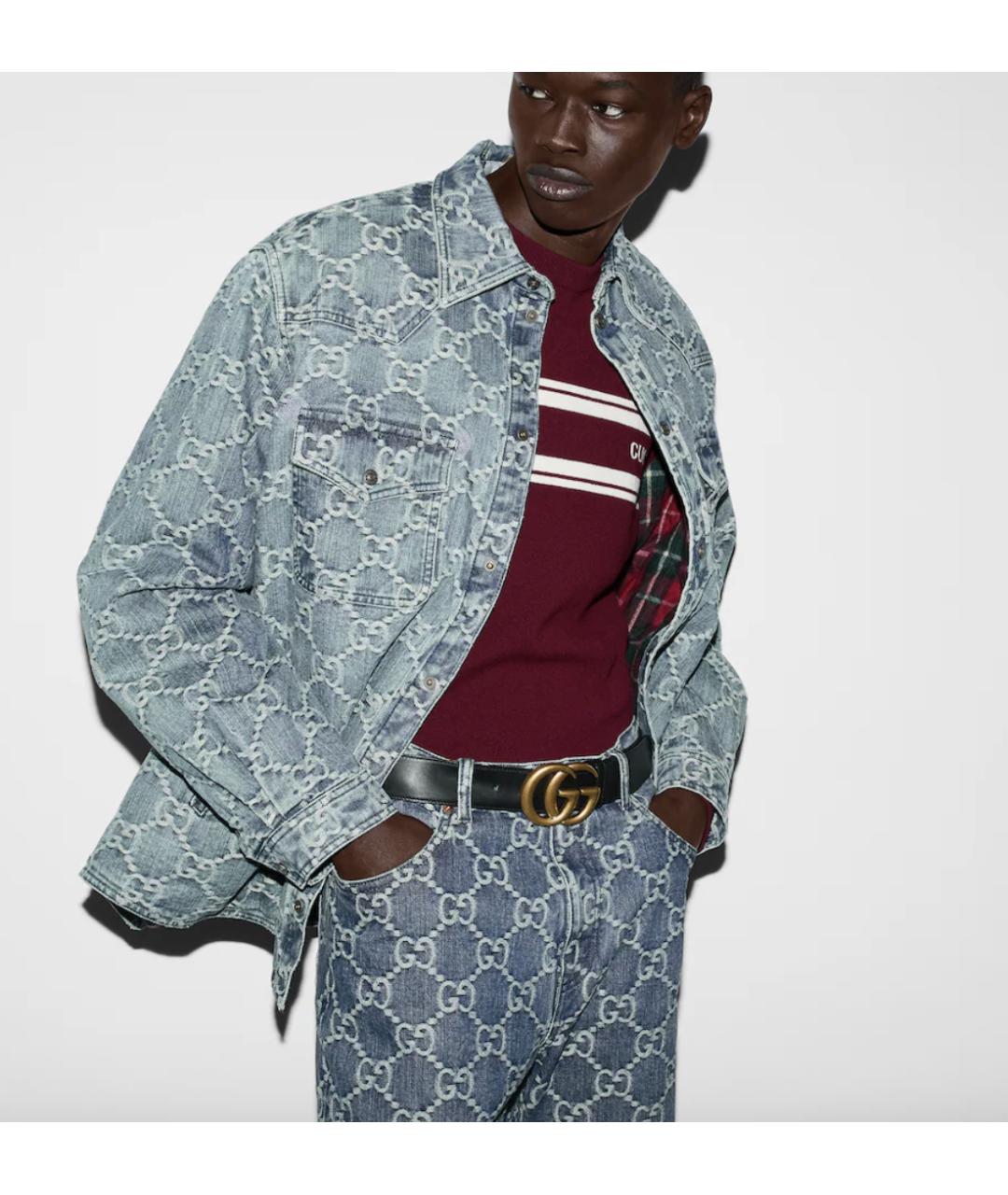 GUCCI Черный кожаный ремень, фото 3