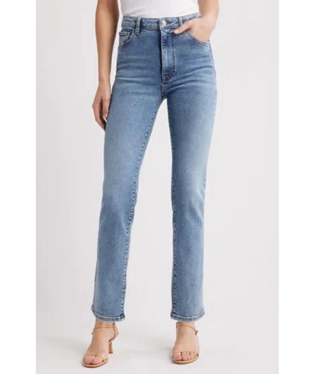 FRAME Голубые хлопко-эластановые джинсы слим, фото 2