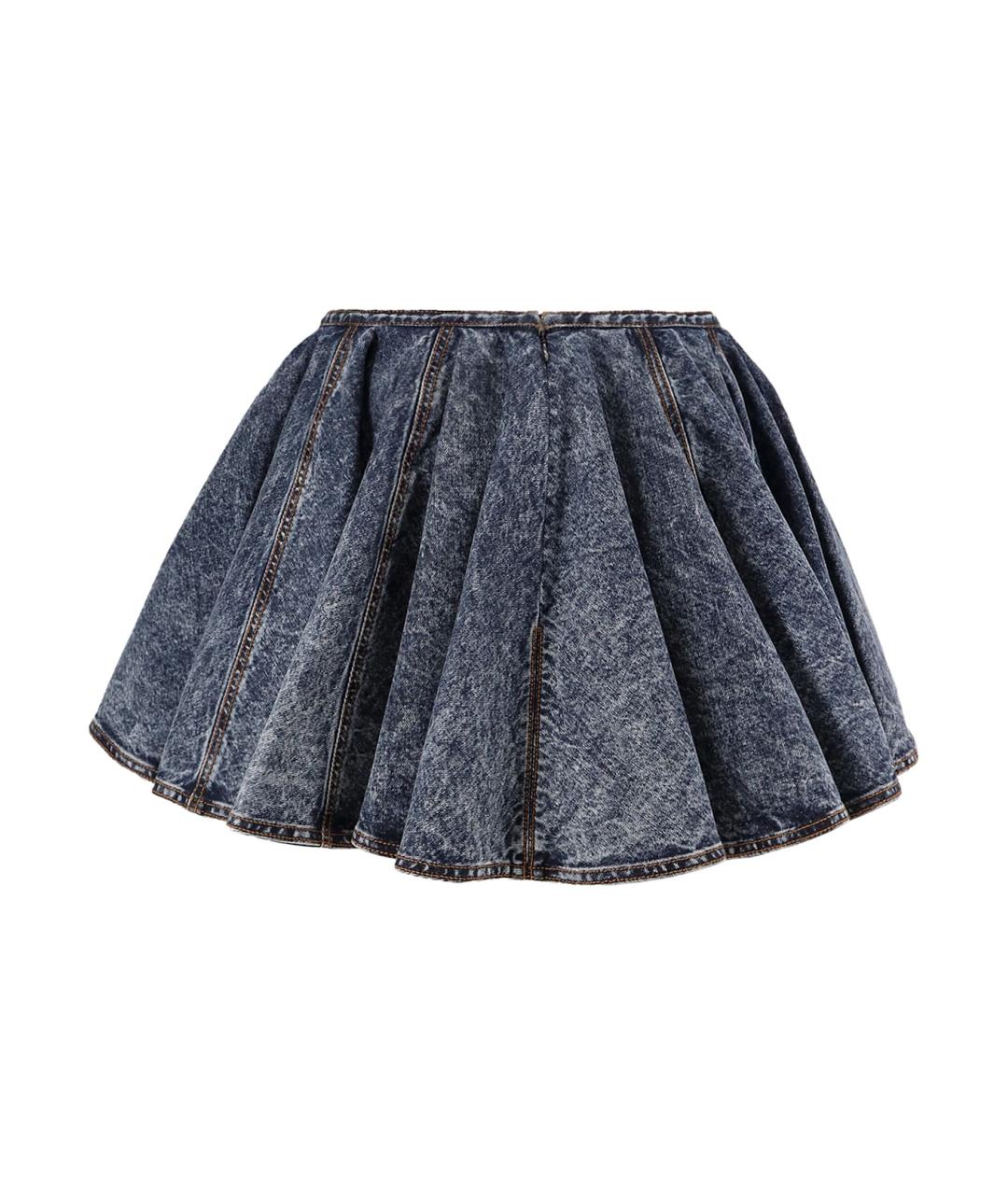 ALAIA Синяя хлопковая юбка мини, фото 2