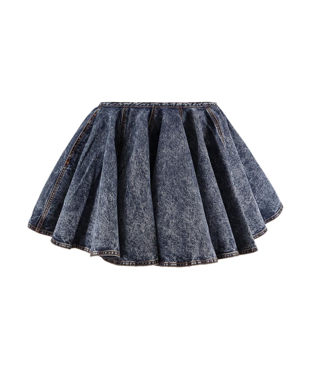 ALAIA Синяя хлопковая юбка мини, фото 1