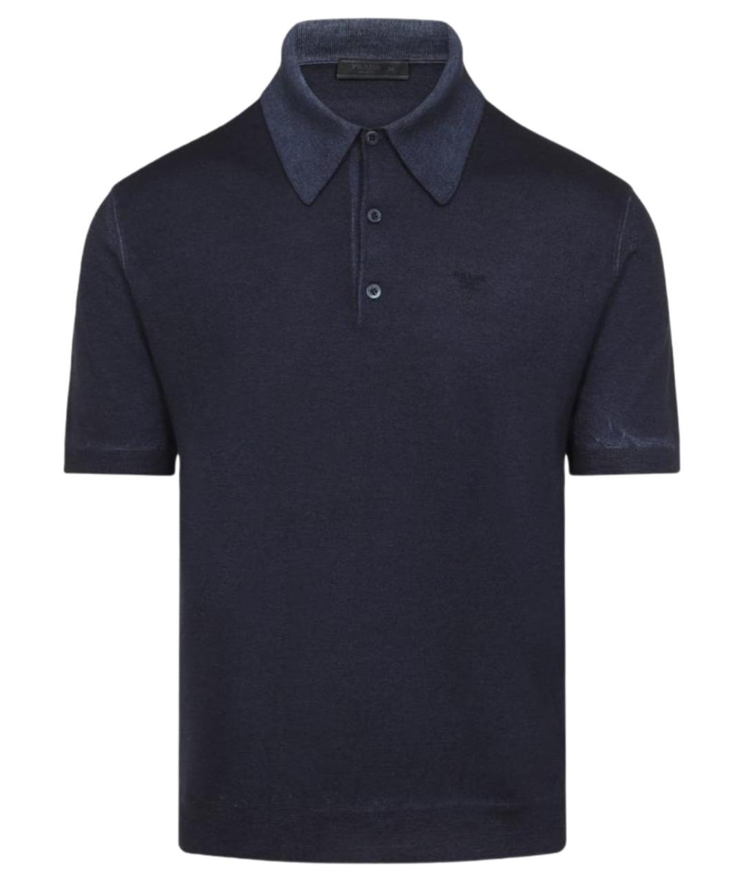 PRADA Темно-синее поло с коротким рукавом, фото 1