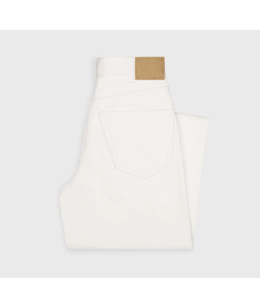 CELINE Белые хлопковые прямые джинсы, фото 2