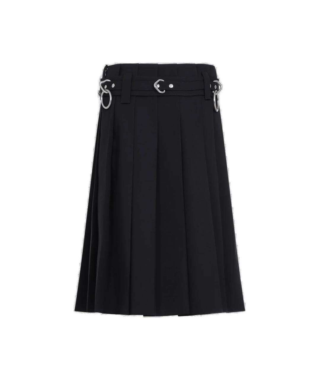 PRADA Темно-синяя шерстяная юбка миди, фото 2