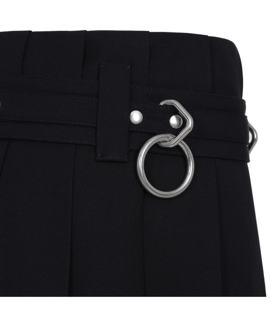 PRADA Темно-синяя шерстяная юбка миди, фото 3